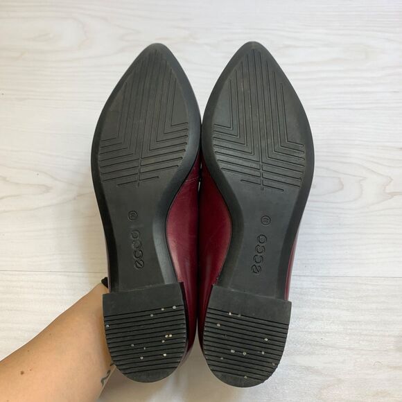 Ecco Women Leather Tassel Pointy Toe Ballerina Flat Loafer Size 39 - Picture 7 of 11